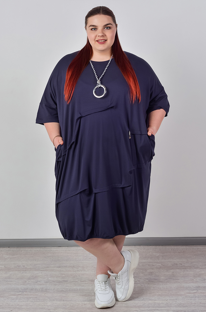 Сукня міні з фактурними складками та з кишенями великих розмірів