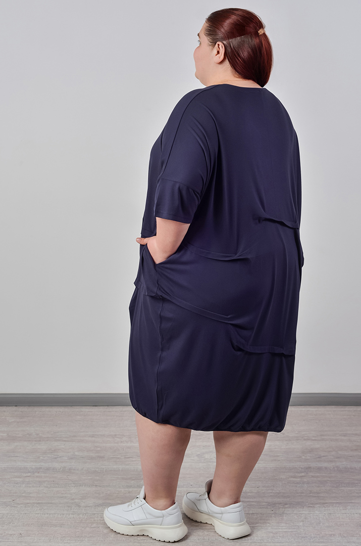 Сукня міні з фактурними складками та з кишенями великих розмірів