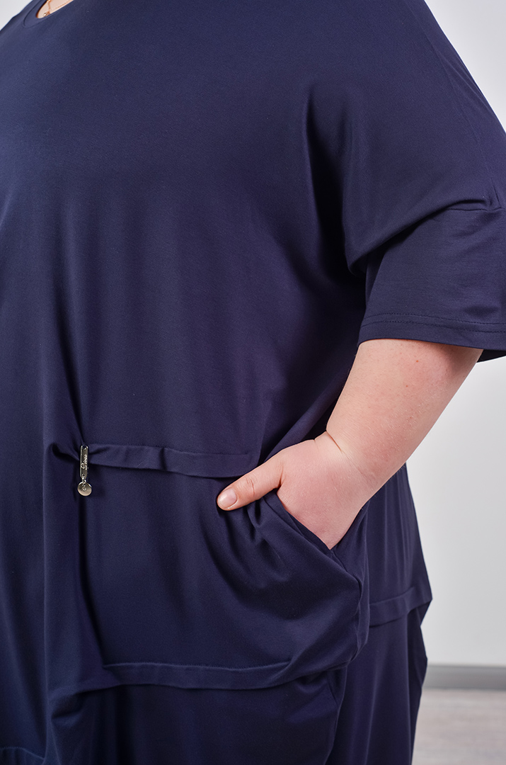 Сукня міні з фактурними складками та з кишенями великих розмірів