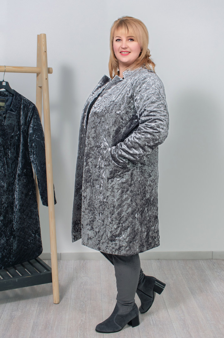 Велюровий тренч супер батал