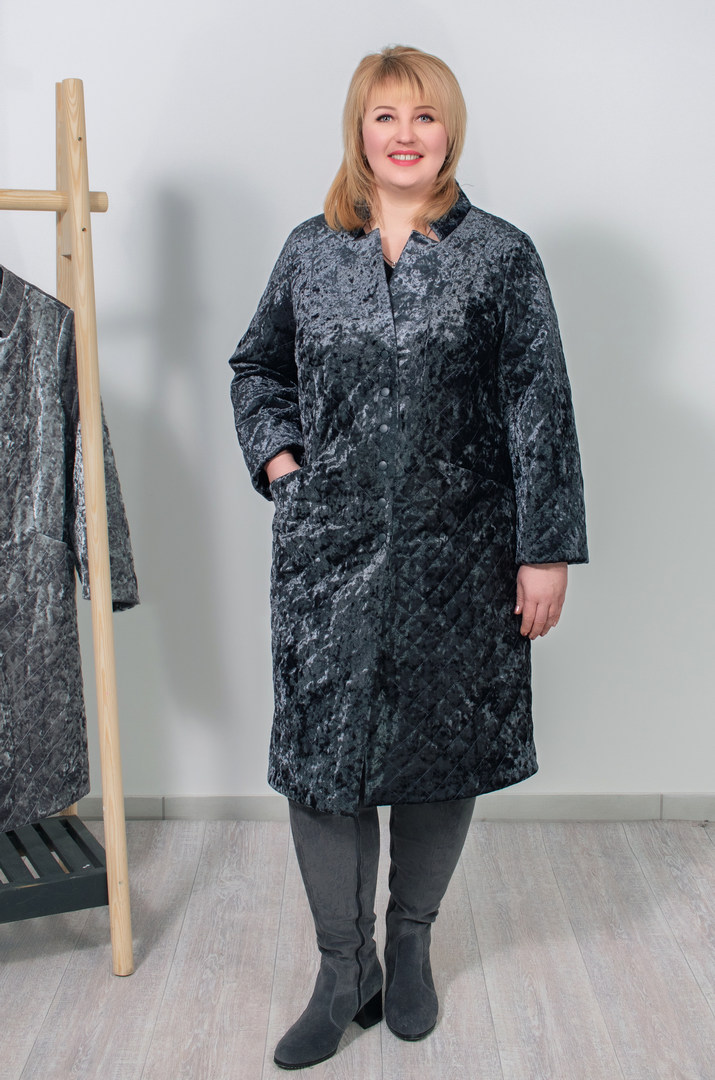 Велюровий тренч супер батал