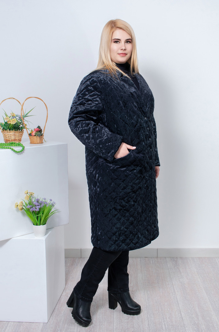 Велюровий тренч супер батал