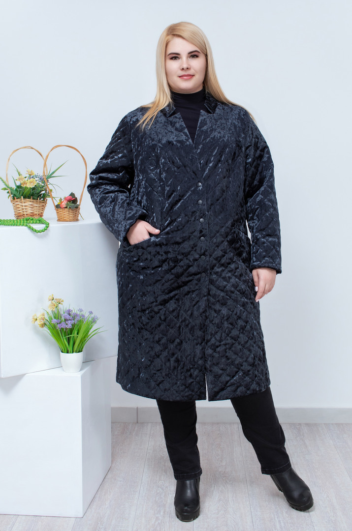 Велюровий тренч супер батал