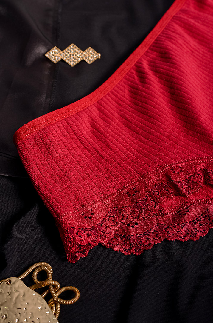 Труси в рубчик з мереживом великих розмірів