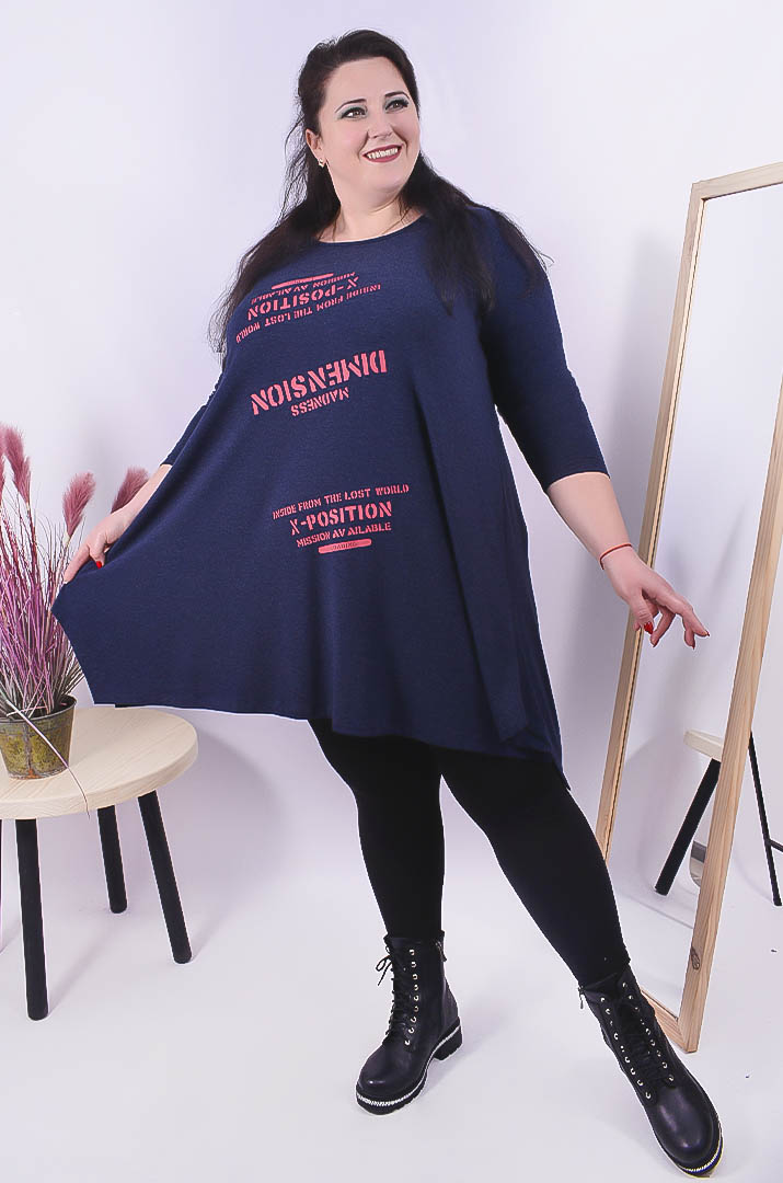 Туника-трапеция батал