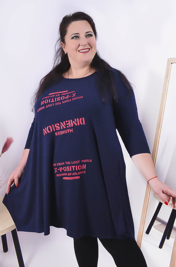 Туника-трапеция батал