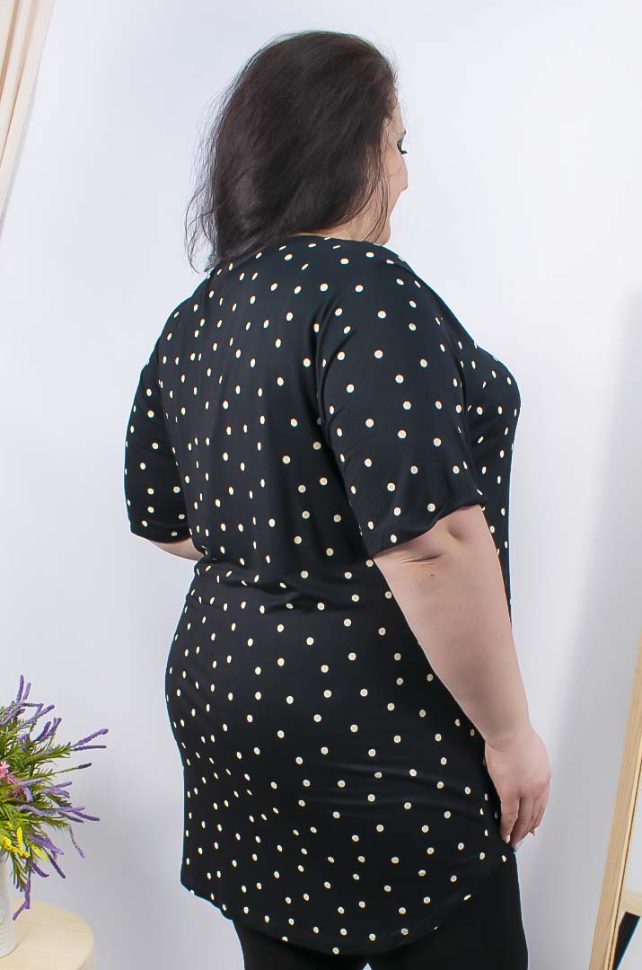 Туніка коротка в горох супер батал