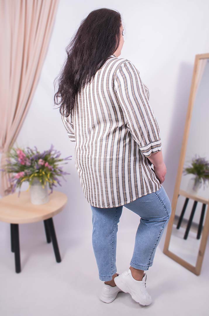 Рубашка-туника на пуговицах батал