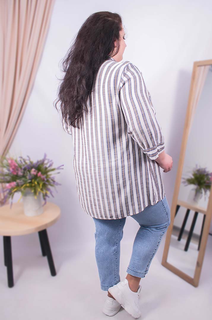 Рубашка-туника на пуговицах батал