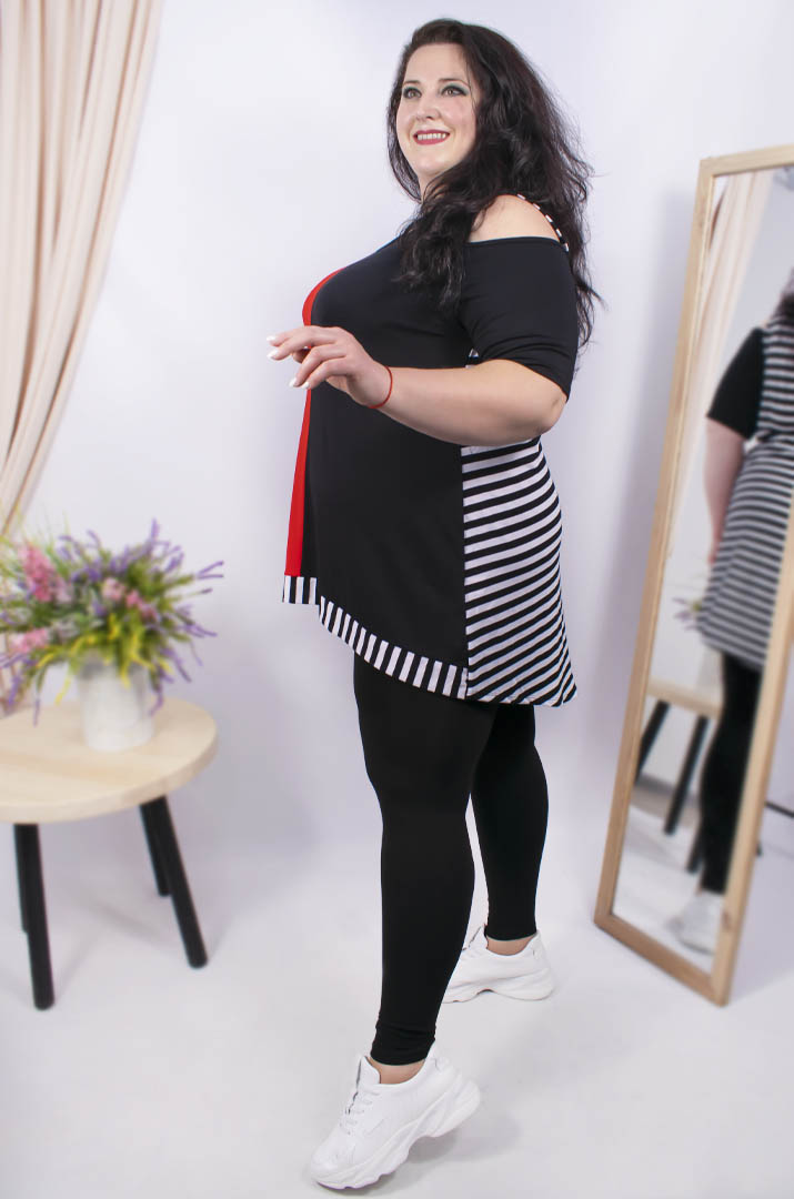 Туніка з відкритим плечем батал