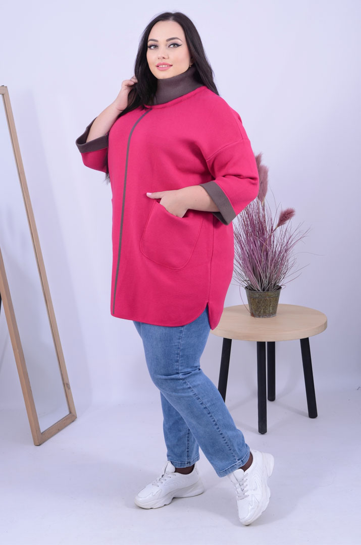 Тепла пряма туніка батал