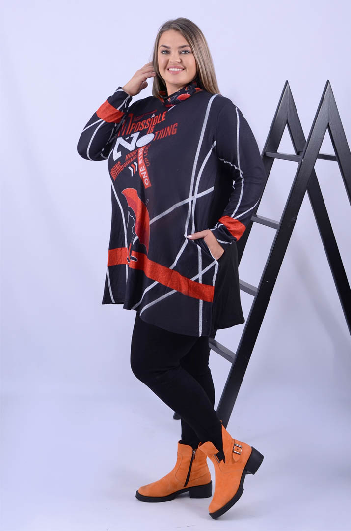 Туніка трапеція ангорова +  хомут  батал