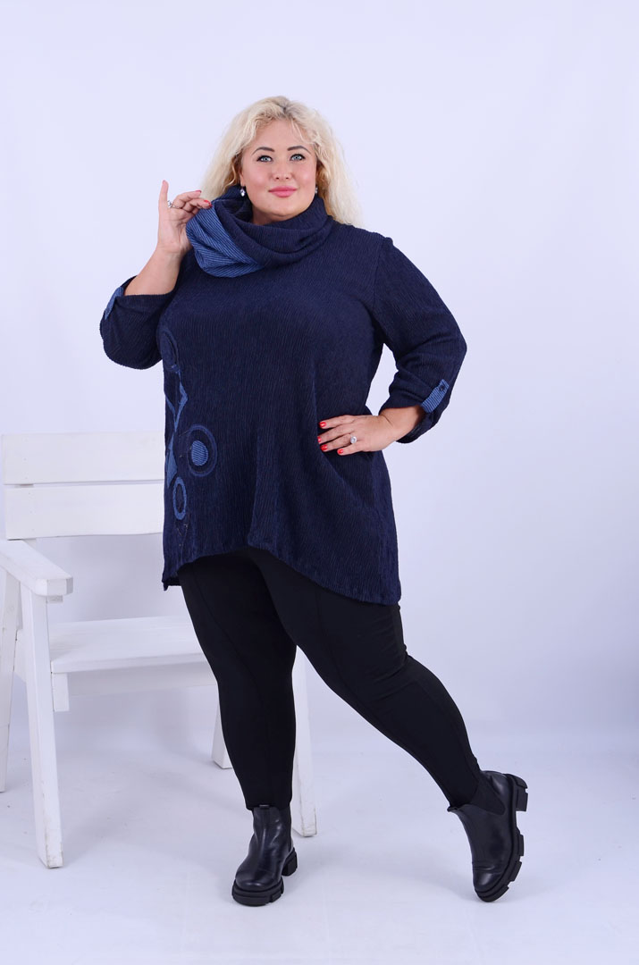 Вкорочена туніка з хомутом трапеція супер батал