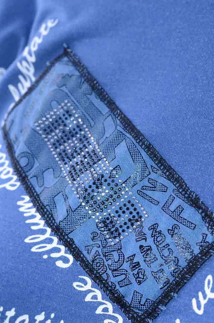 Туніка коротка трапеція з яскравим декором батал