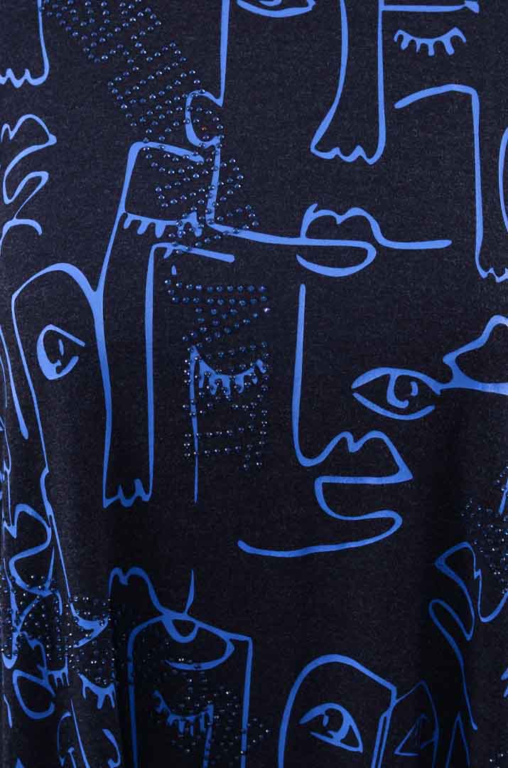 Туніка трапеція зі стразами та принтом супер батал