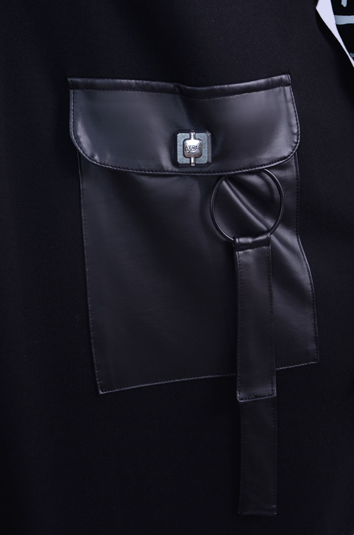 Удлиненная туника трапеция со стильным декором супер батал