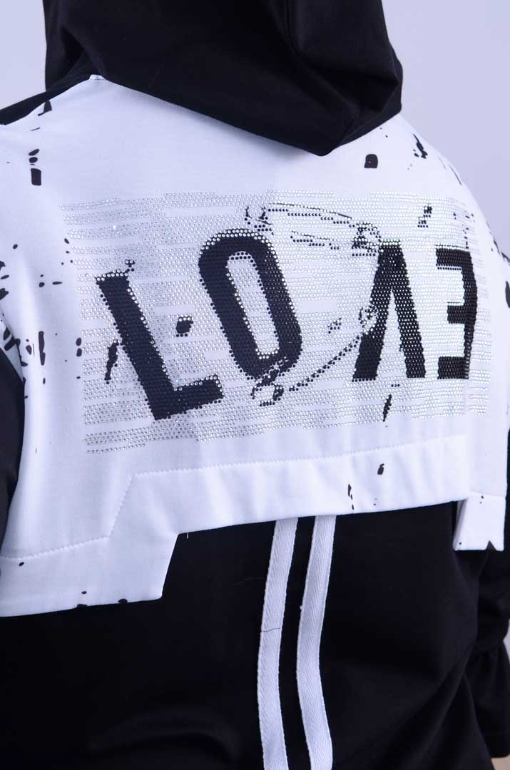 Стильна укорочена туніка з декором супер батал