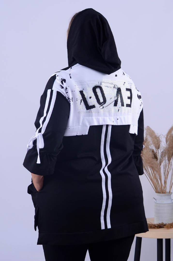 Стильна укорочена туніка з декором супер батал