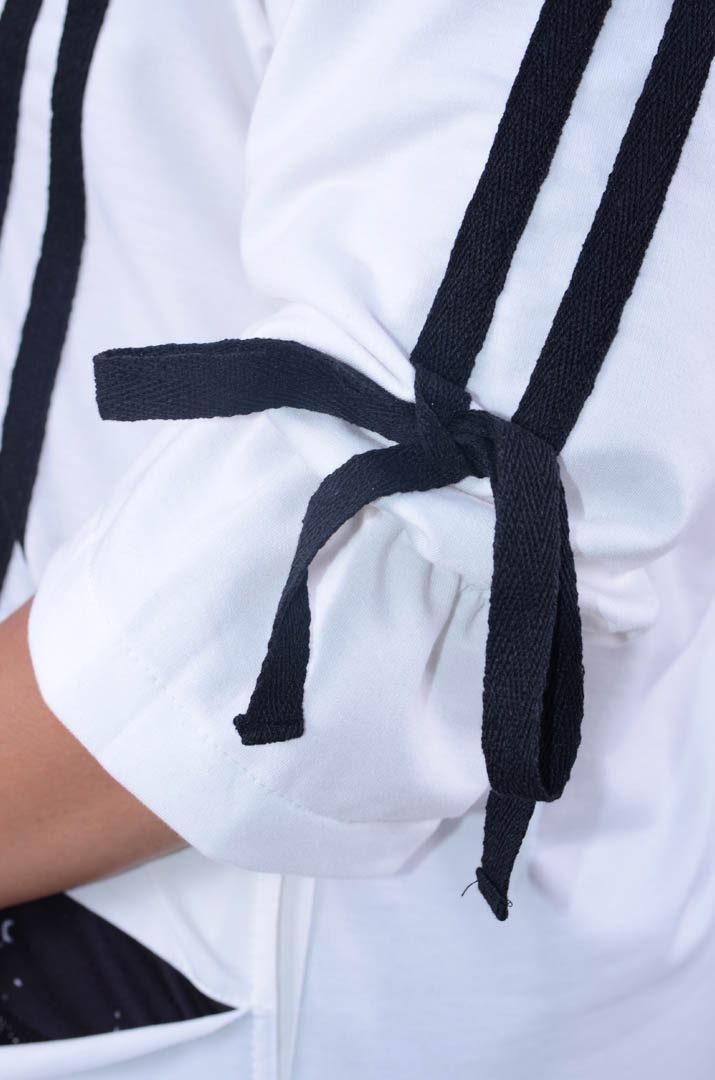 Стильна укорочена туніка з декором супер батал