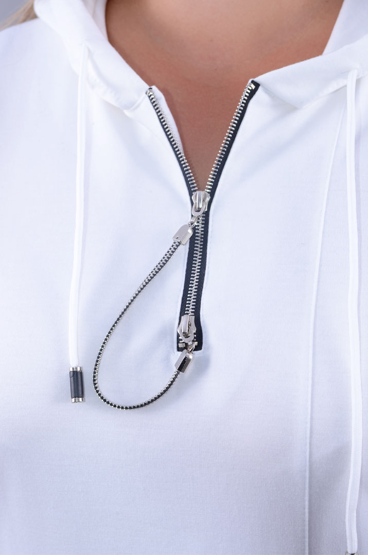 Стильна укорочена туніка з декором супер батал