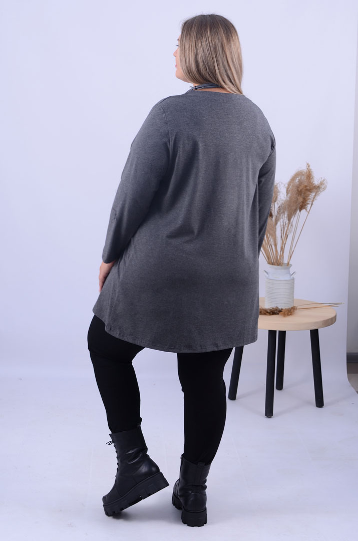 Туніка трапеція з прикрасою супер батал