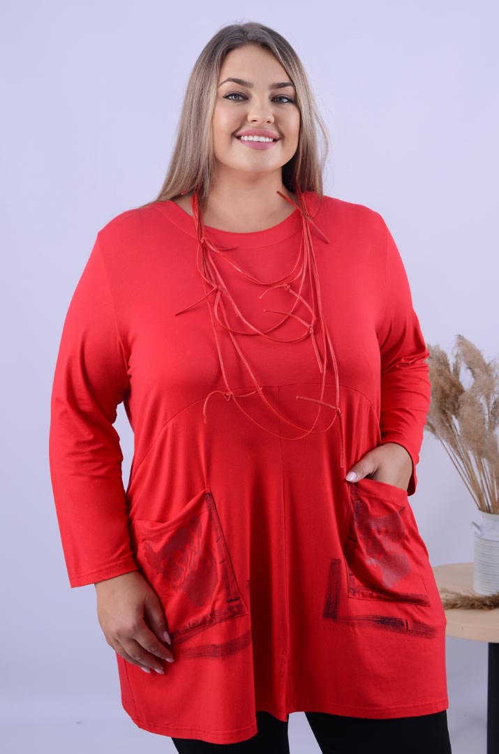 Туніка трапеція з прикрасою супер батал