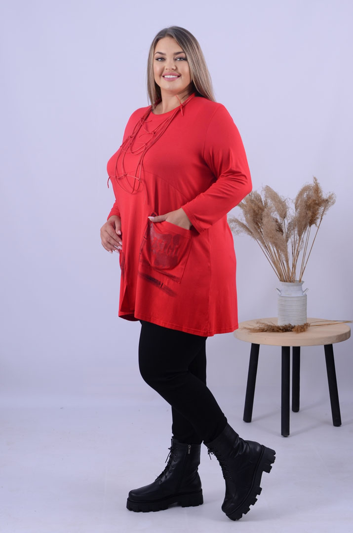 Туніка трапеція з прикрасою супер батал