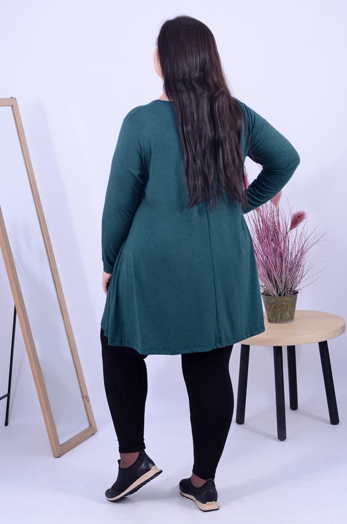 Туніка трапеція з принтом і металевими елементами супер батал