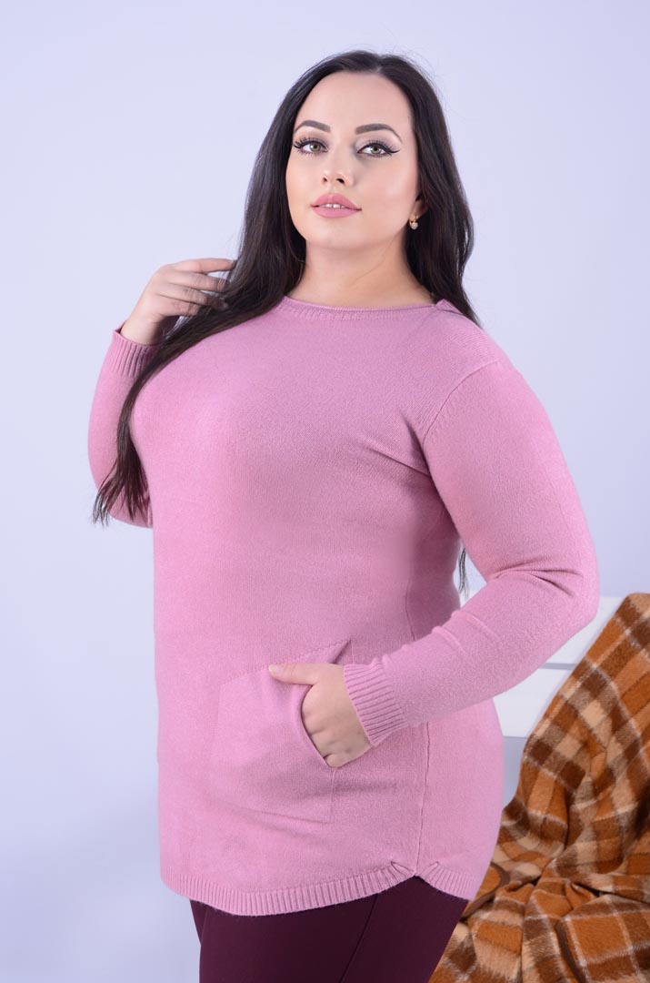 Базова пряма туніка з кишенями в різних кольорах батал