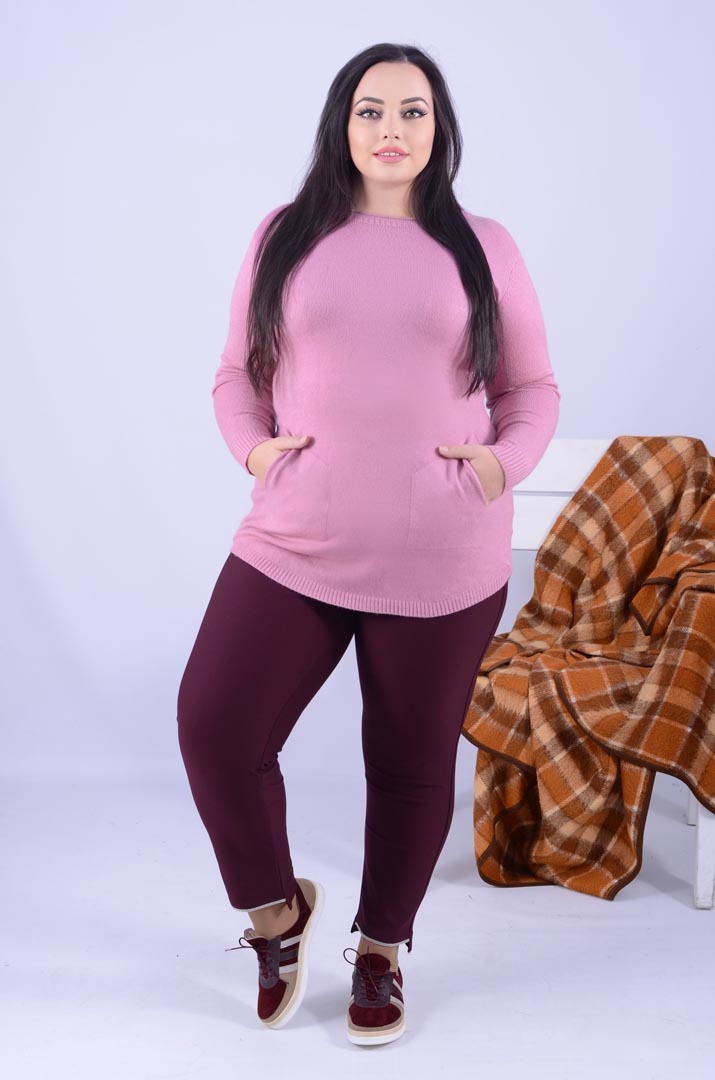 Базова пряма туніка з кишенями в різних кольорах батал