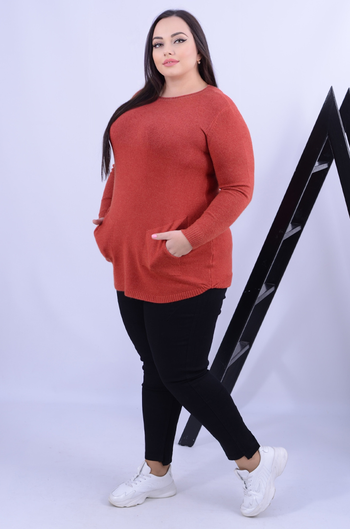 Базова пряма туніка з кишенями в різних кольорах батал