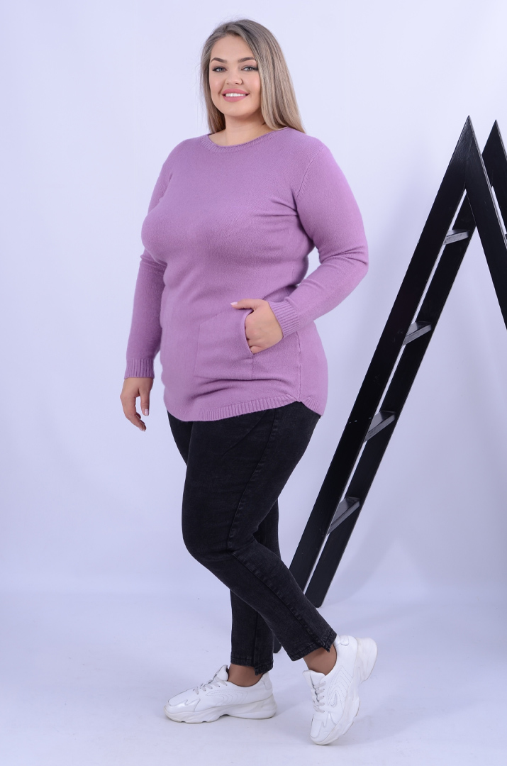 Базова пряма туніка з кишенями в різних кольорах батал