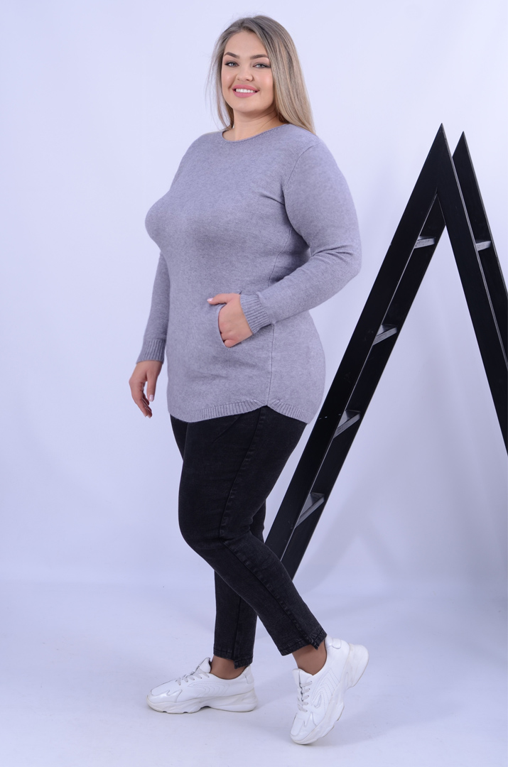 Базова пряма туніка з кишенями в різних кольорах батал