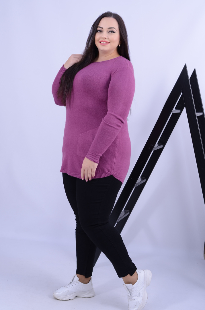 Базова пряма туніка з кишенями в різних кольорах батал