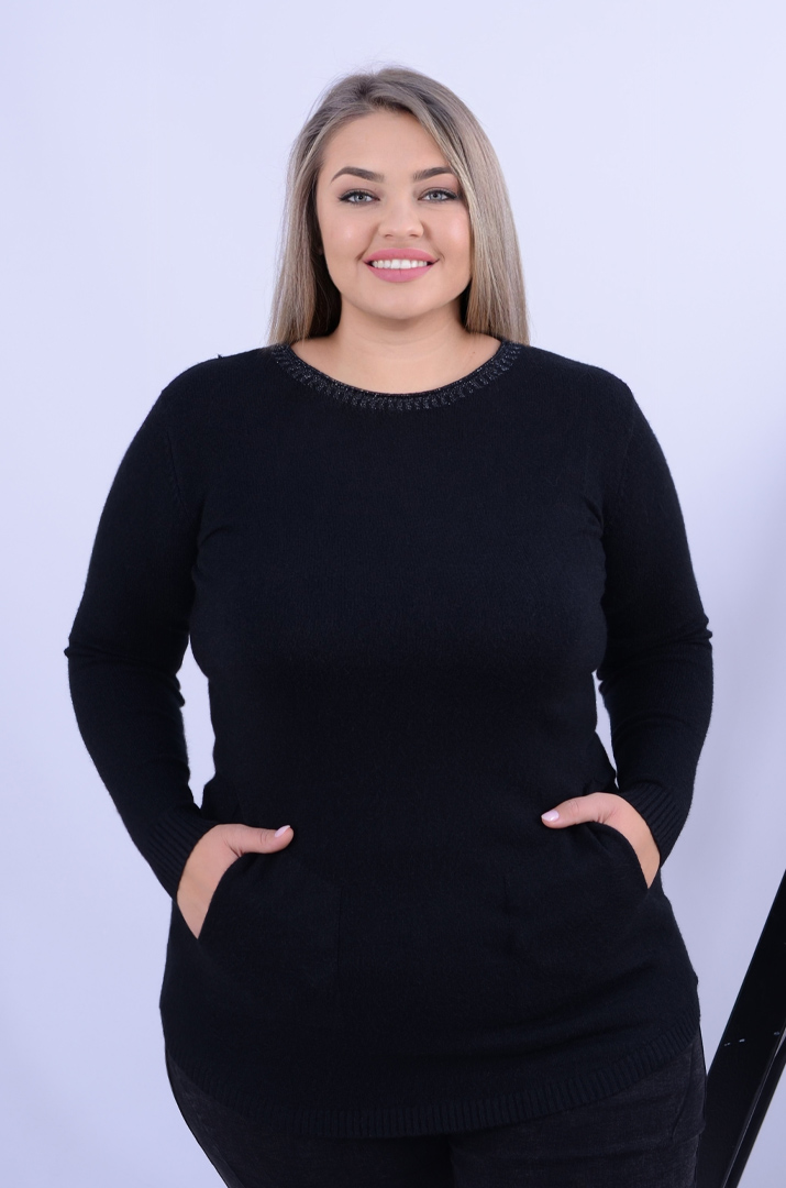 Базова пряма туніка з кишенями в різних кольорах батал