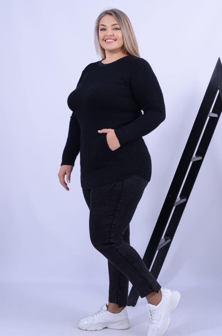 Базова пряма туніка з кишенями в різних кольорах батал