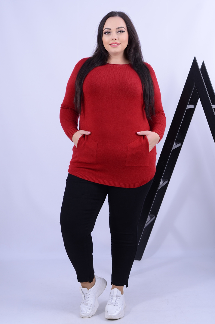 Базова пряма туніка з кишенями в різних кольорах батал