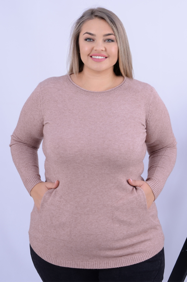 Базова пряма туніка з кишенями в різних кольорах батал