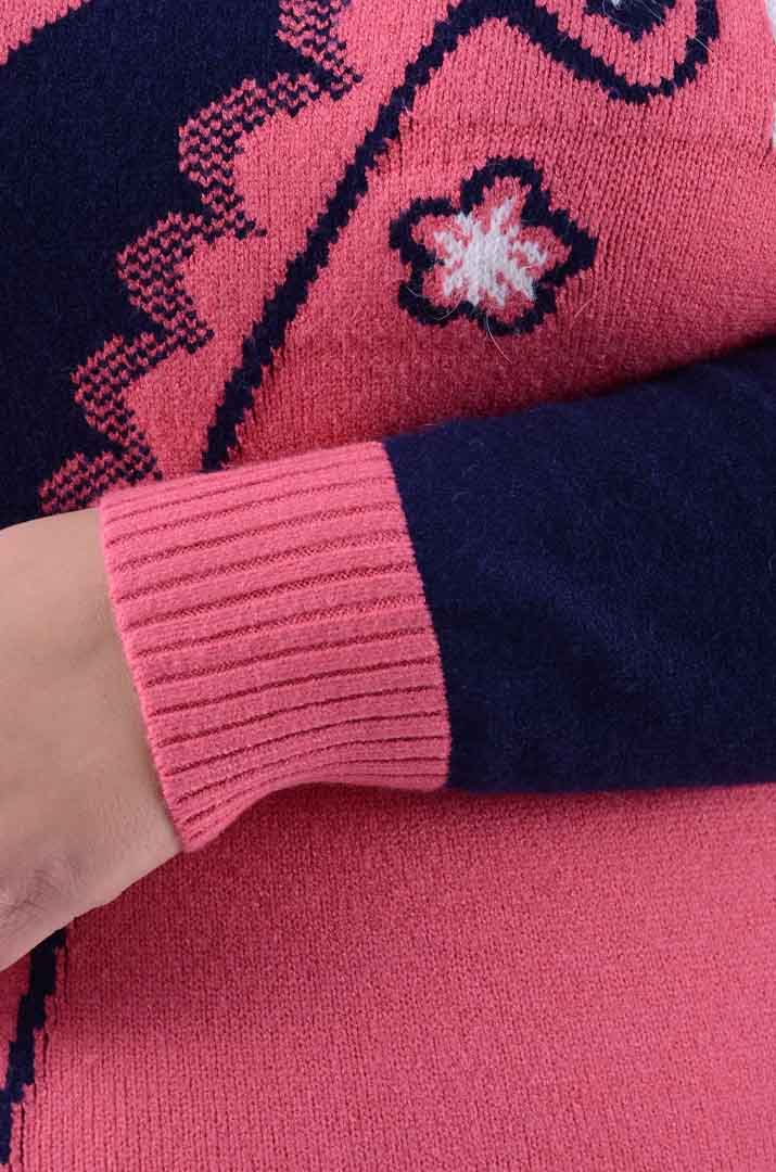 Тепла вкорочена туніка з візерунками батал