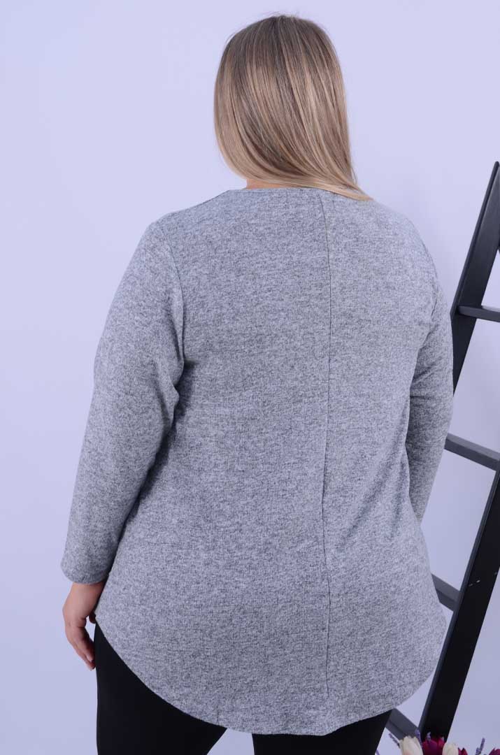 Вкорочена туніка-трапеція з малюнком батал