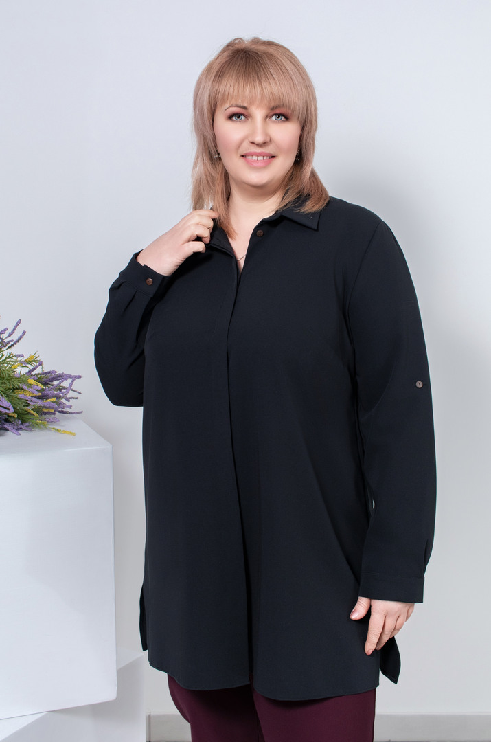 Туніка-сорочка з розрізами батал