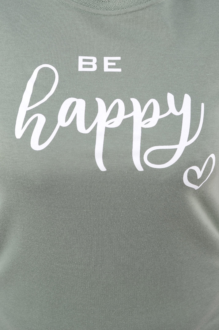 Туніка вкорочена з надписом Be Happy супер батал