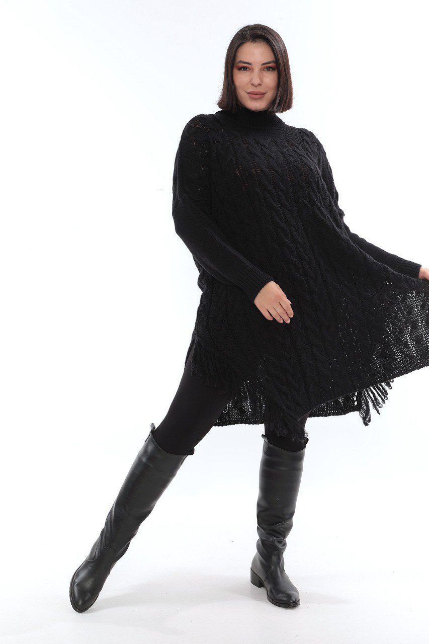 Вязаная туника длинная прямая Турция батал