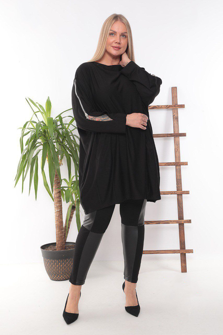 Туніка довга пряма вільного крою супер батал