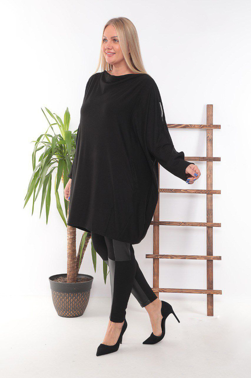 Туніка довга пряма вільного крою супер батал