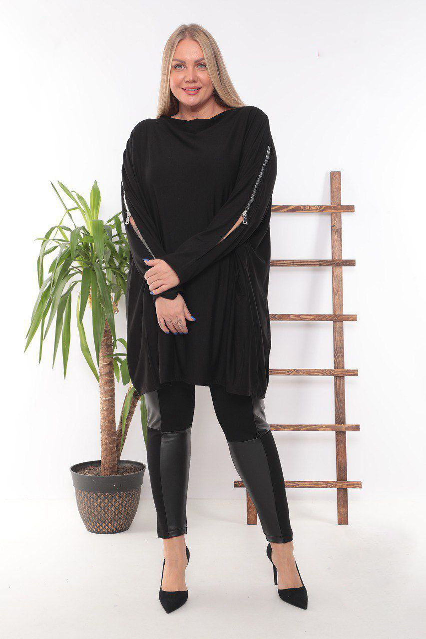Туніка довга пряма вільного крою супер батал