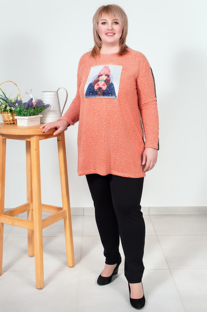 Туніка довга з фотопринтом супер батал
