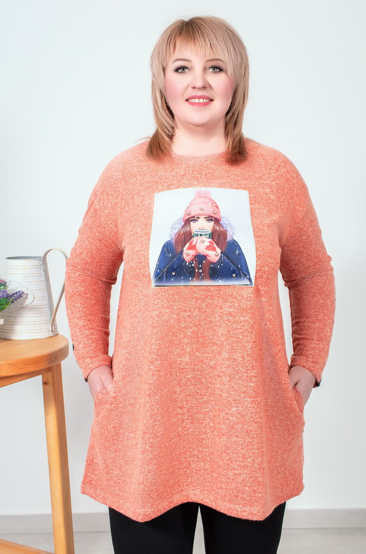 Туніка довга з фотопринтом супер батал