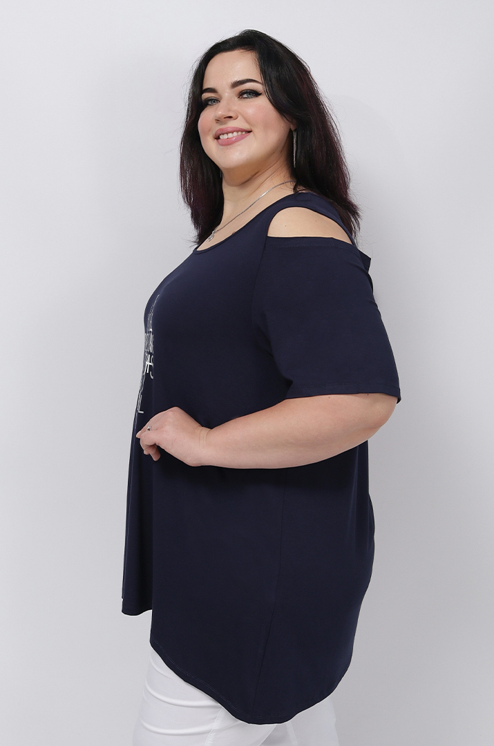Туніка коротка з відкритими плечима супер батал