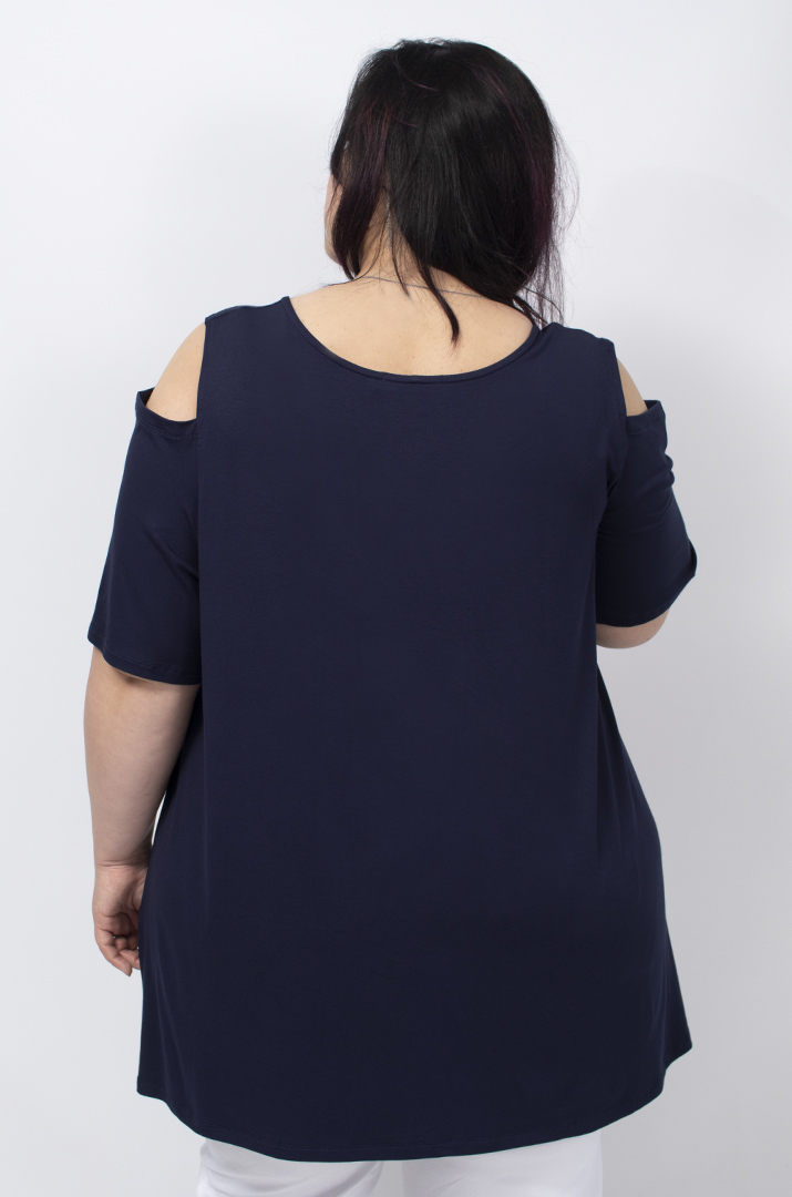 Туніка коротка з відкритими плечима супер батал